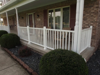 White outdoor railing installation in Cincinnati