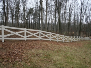 Vinyl rail fence installation around Cincinnati
