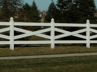 Custom vinyl rail fence installation in Cincinnati, OH