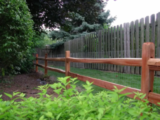residential cedar split rail fence installation in Cincinnati