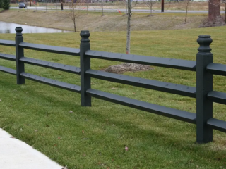 black wood rail fence installation around Cincinnati