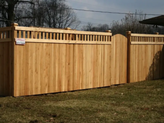 Lattice-topped cedar fence installation around Cincinnati, Ohio